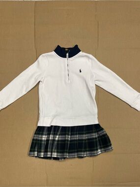 Ralph Lauren Girls Quarter Length Fleece Plaid Skirt. SZ 6